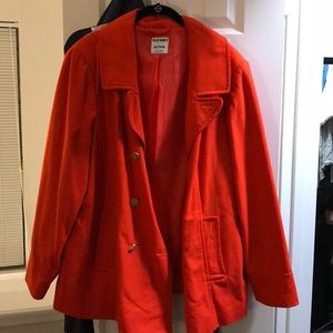 Orange pea coat